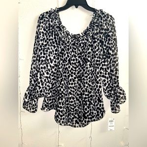INC Abby Animal Print Blouse